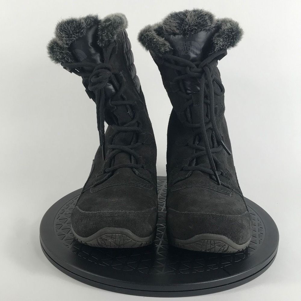 The North Face Nuptse Purna II Black Suede Winter Boots Women’s Size 9.5 - Picture 2 of 11